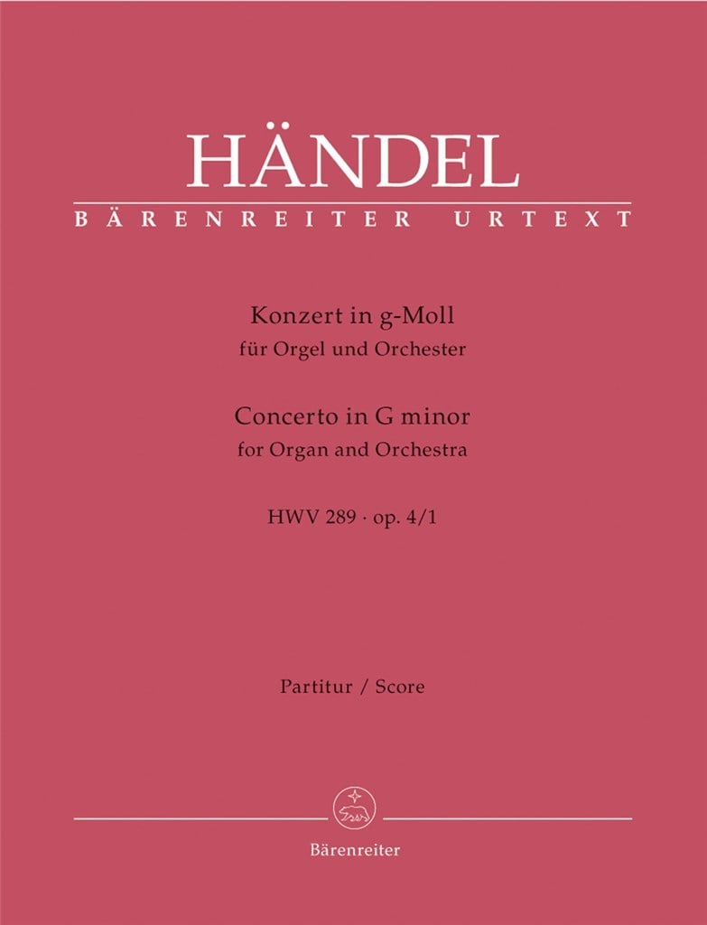 Organ Concerto Op4-1 Full Score